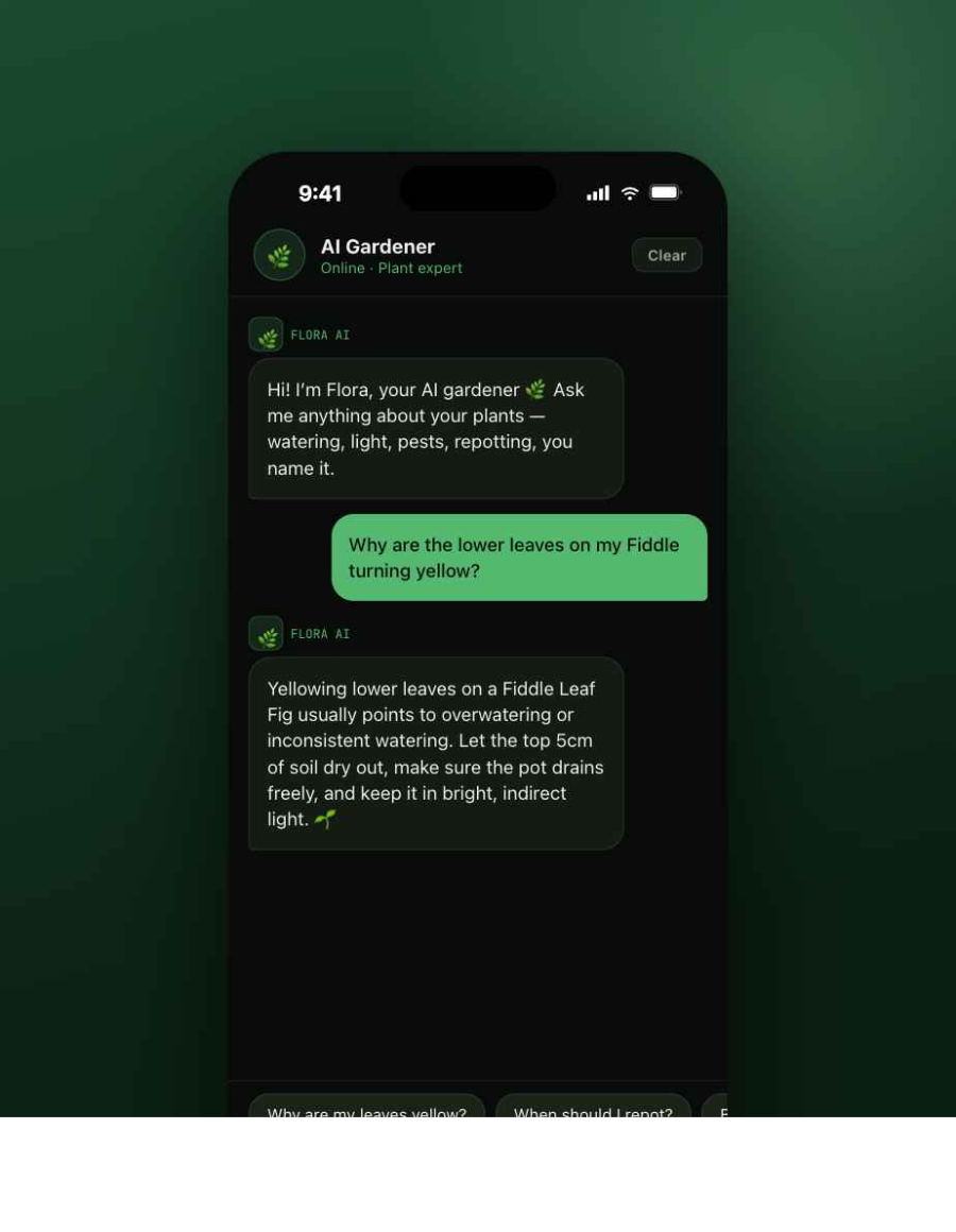 Flora AI Gardener chat