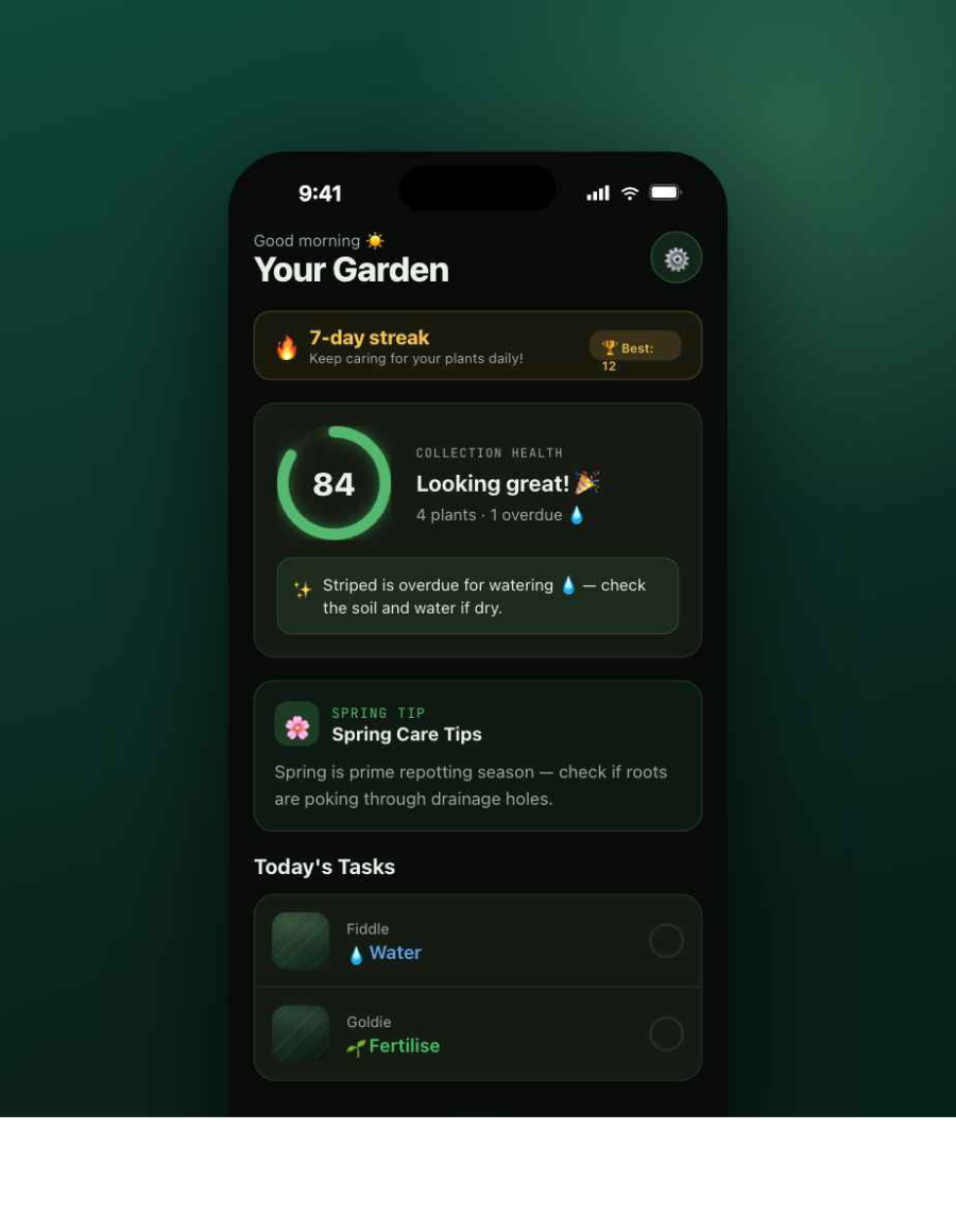 Flora AI home dashboard