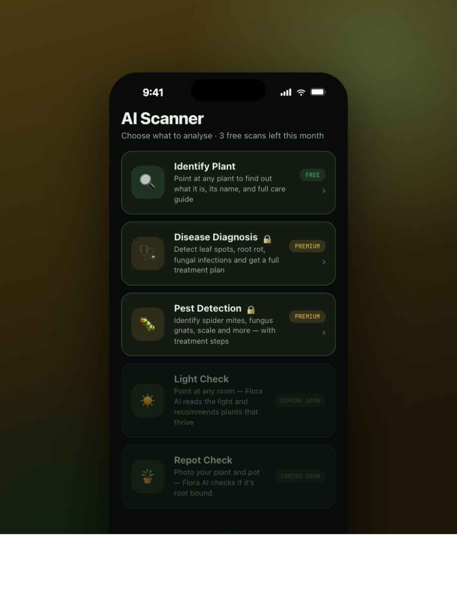 Flora AI five AI scan modes